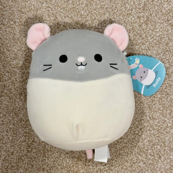 NWT Pet Squishmallows Original 7.5" Rusty the Rat Grey and White 2023 New Plush - Picture 1 of 4